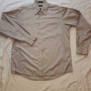 ARROW WRINKLE FREE POPLIN Long Sleeve Men's Dress Shirt L